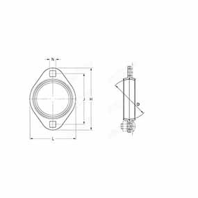 58/PFT72 - Steel oval flanged bearing housing - PFT 72 - Fiat (5174572), Massey Ferguson (3386986M1, VF33869861) and New Holland (87623202)