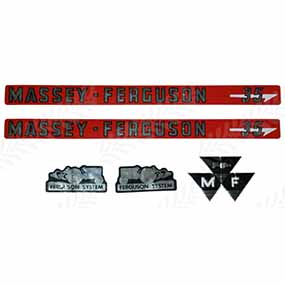 30/860-1 - Complete emblem set mf35 for Massey Ferguson 35 35 models (3406970M91 / M3406970)